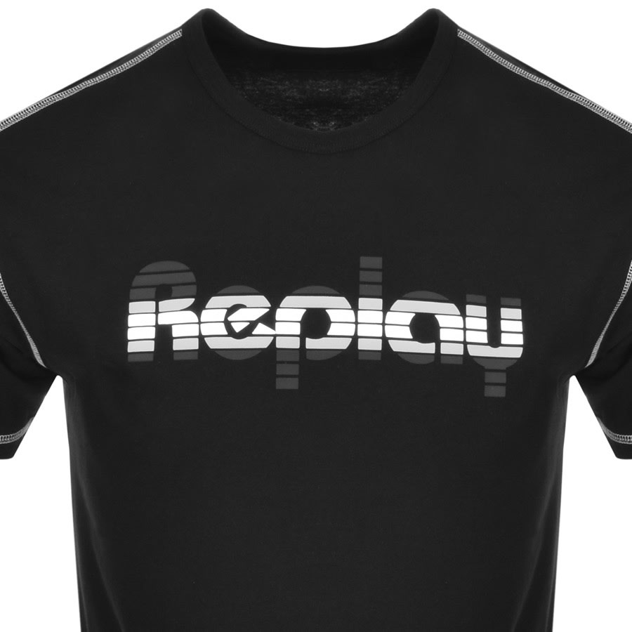 Alternative Image for ProductReplay Logo Crew Neck T Shirt Black2